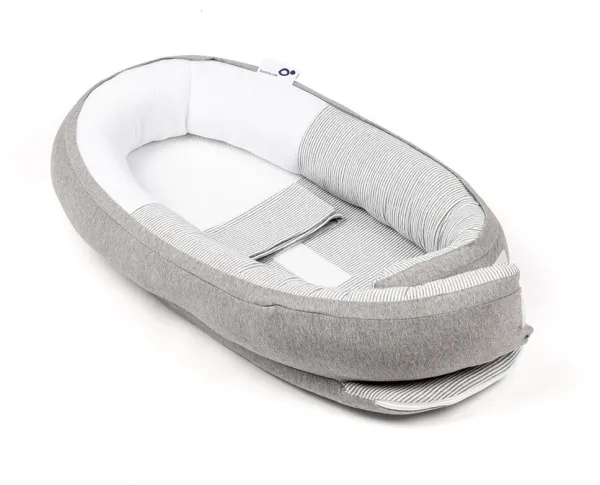 Babynest - stripet grå