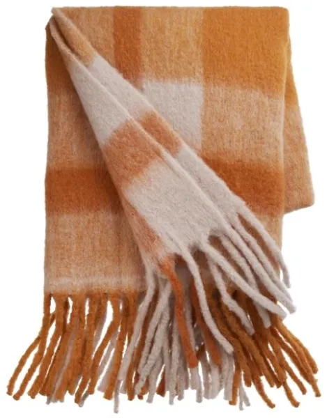 Cozy Living Mathea Pledd Check/Oransje